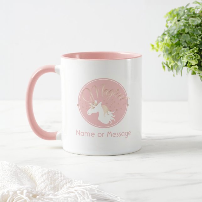 Personlig Light Ro Rosa White Magic Unicorn Mugg (Skapare uppladdad)
