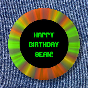 Personlig Light Show Fractal Art Birthday Knapp