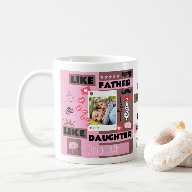 Personlig "Lika far lika dotter, åh nej"  Kaffemugg (Med munk)