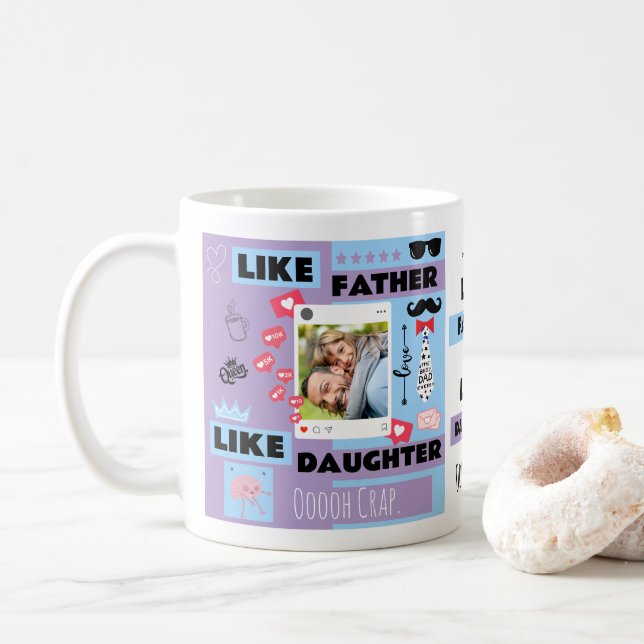 Personlig "Lika far lika dotter, oj då"  Kaffemugg (Med munk)