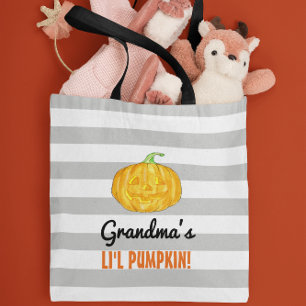 Personlig Lil Pumpkin Halloween Tote Tygkasse