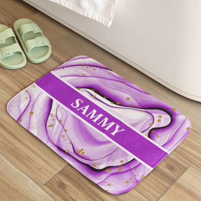Personlig Lila Ametyst Abstrakt Bath Mat Badrumsmatta (Skapare uppladdad)