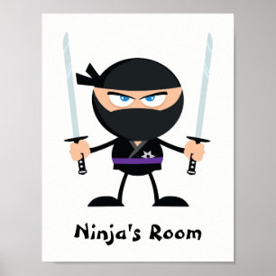 Personlig Lila Bälte Ninja Warrior Two Katana Poster