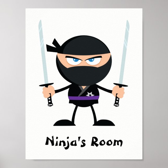 Personlig Lila Bälte Ninja Warrior Two Katana Poster (Framsidan)