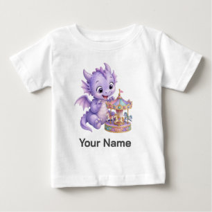Personlig Lila Bebis Drak Magisk Karusell T Shirt