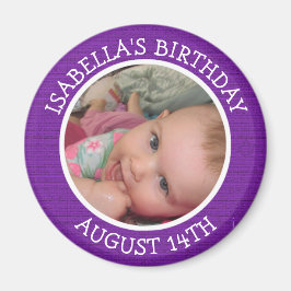 Personlig Lila Birthday Reminder Magnet