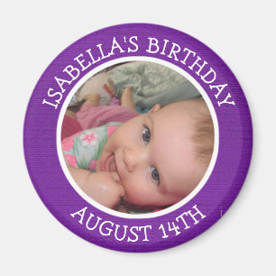 Personlig Lila Birthday Reminder Magnet