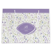 Personlig Lila Blommig Monogram