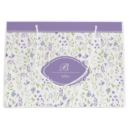 Personlig Lila Blommig Monogram