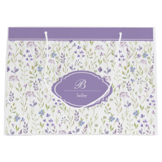 Personlig Lila Blommig Monogram
