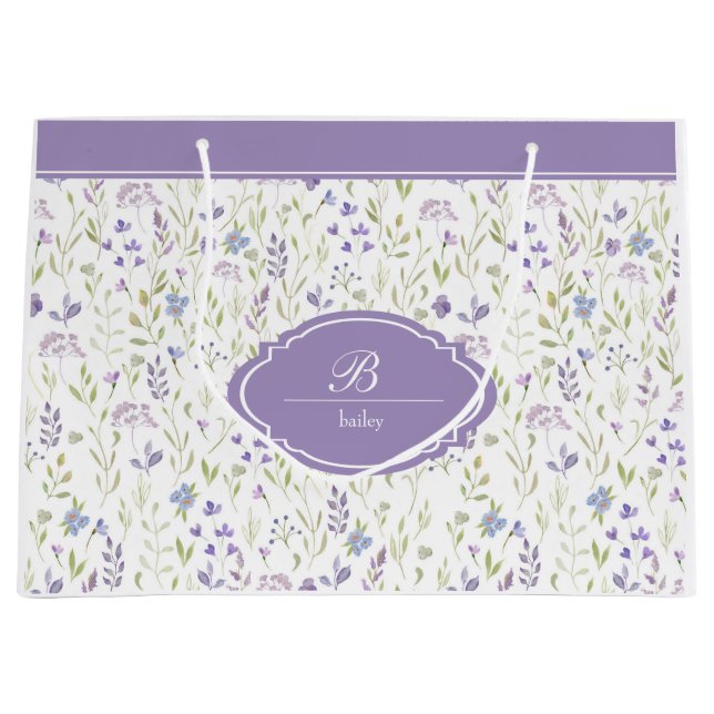 Personlig Lila Blommig Monogram (Framsidan)