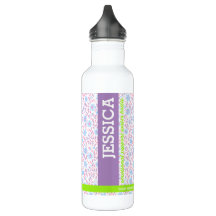 Personlig Lila Blommigt Namn & Monogram