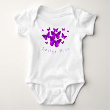 Personlig Lila Butterflies Baby Bodykostym