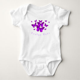 Personlig Lila Butterflies Baby Bodykostym T Shirt