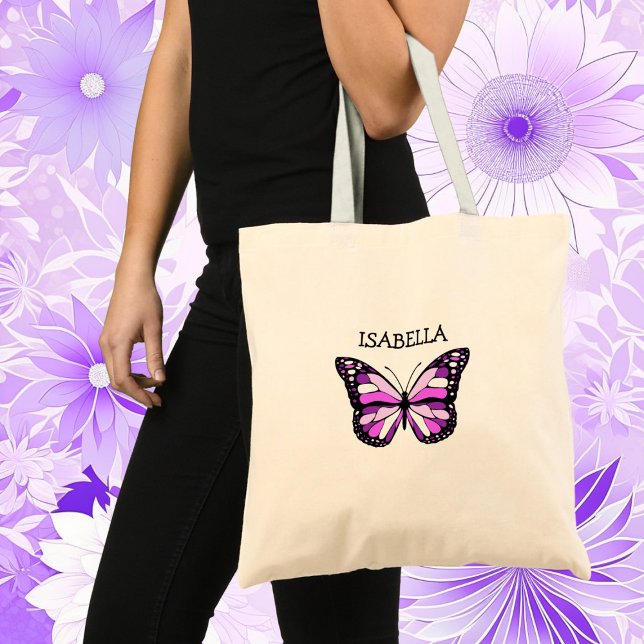 Personlig Lila Butterfly Tygkasse (Skapare uppladdad)