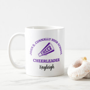 Personlig lila cheerleader för gymnasiet kaffemugg