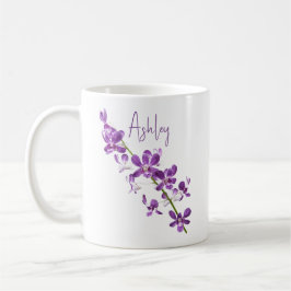 Personlig lila dendrobium orchid art kaffemugg