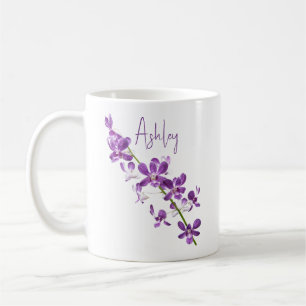 Personlig lila dendrobium orchid art kaffemugg