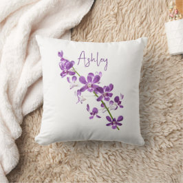 Personlig lila dendrobium orchid art kudde