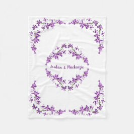 Personlig Lila Dendrobium Orchids Motif Fleecefilt