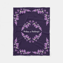 Personlig Lila Dendrobium Orchids Motif Fleecefilt