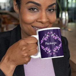 Personlig Lila Dendrobium Orchids Motif Kaffemugg
