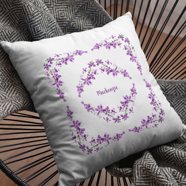 Personlig Lila Dendrobium Orchids Motif Kudde (Skapare uppladdad)
