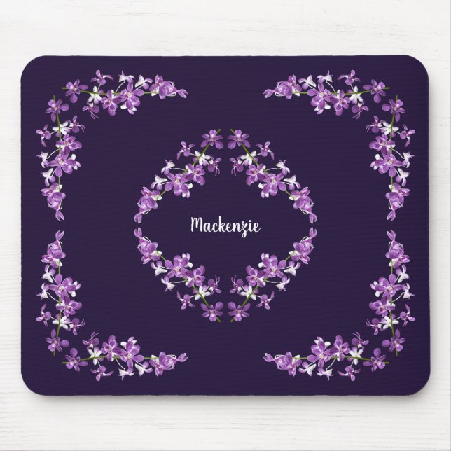 Personlig Lila Dendrobium Orchids Motif Musmatta (Framsidan)