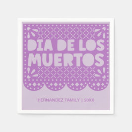 Personlig Lila Dia de los Muertos Napkins Pappersservett