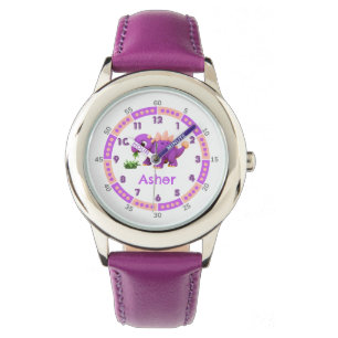 Personlig Lila Dinosaur Ankylosaurus Kids Armbandsur