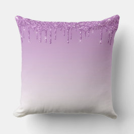 Personlig Lila Dripping Glitter Kudde