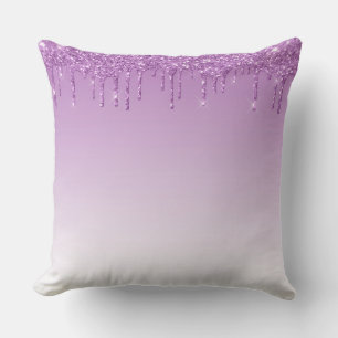 Personlig Lila Dripping Glitter Kudde