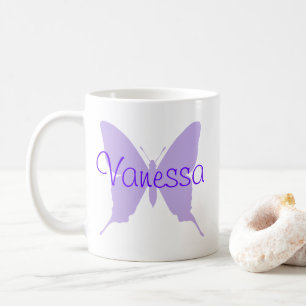Personlig Lila Fjäril Kaffemugg