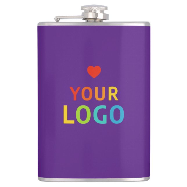 Personlig Lila Flasks with Business Logotyp Fickplunta (Framsidan)