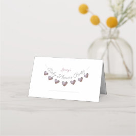 Personlig lila för babyduschkort för placeringskort