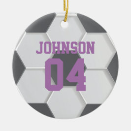 Personlig Lila Fotboll jul Julgransprydnad Keramik
