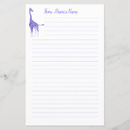 Personlig Lila Giraffe-lindat papper