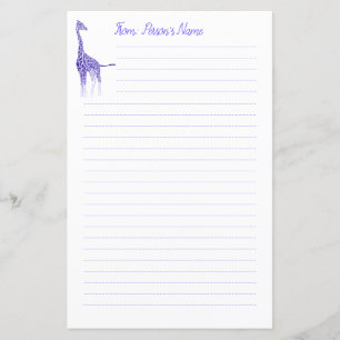 Personlig Lila Giraffe-lindat papper