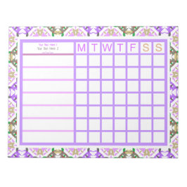 Personlig Lila Girly Weekly Planner Organizer Anteckningsblock