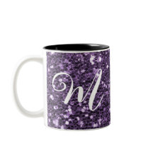 Personlig Lila Glitter 2-tonkaffe Mugg