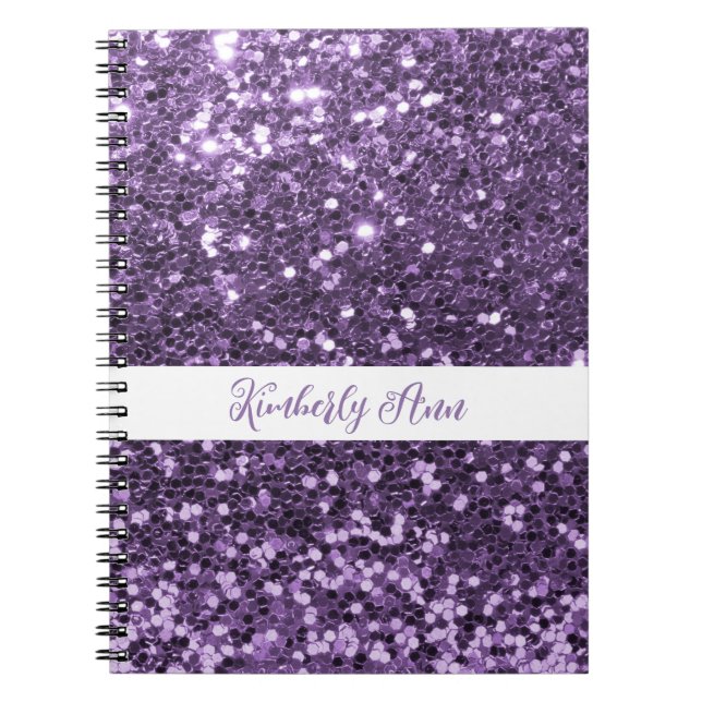 Personlig Lila Glitter bärbar dator Anteckningsbok (Framsidan)