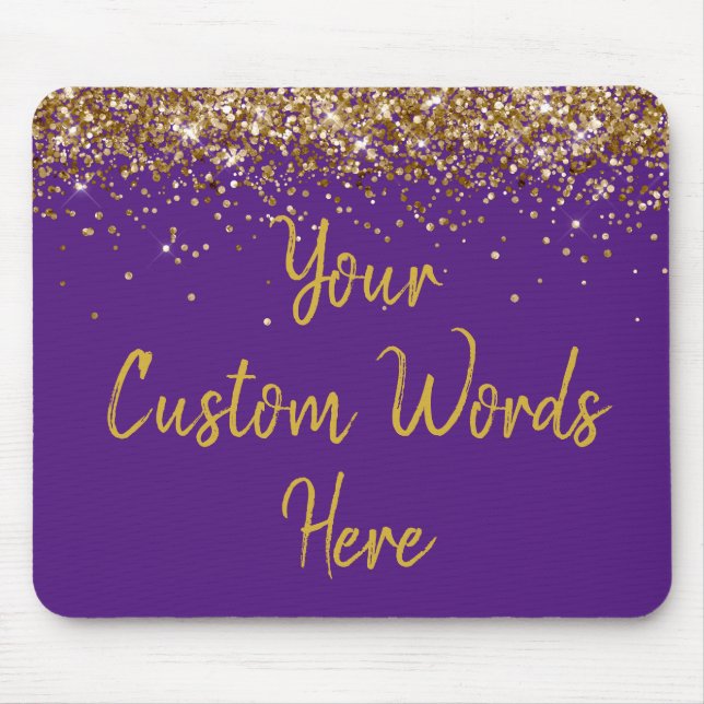 Personlig Lila Guld Assistant Birthday Gift Musmatta (Framsidan)
