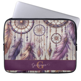 Personlig Lila & Guld Boho Dreamcatchers Laptop Fodral