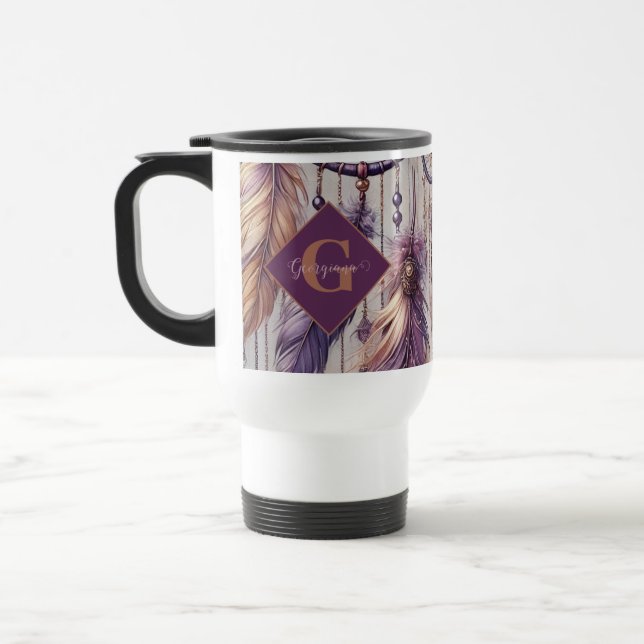 Personlig Lila & Guld Boho Dreamcatchers Resemugg (Vänster)