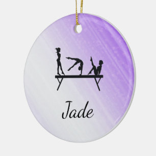 PERSONLIG LILA GYMNASTICS ORNACS JULGRANSPRYDNAD KERAMIK