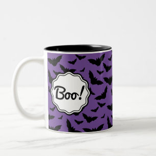 Personlig Lila Halloween Black Fladdermus Två-Tonad Mugg