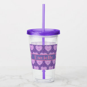 Personlig Lila Heart Kopp Take Away Mugg