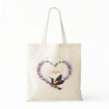 Personlig Lila Hummingbird Heart