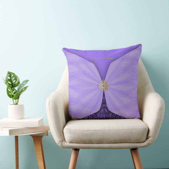 Personlig Lila Juvel Textil Illusion Kudde (Stol)