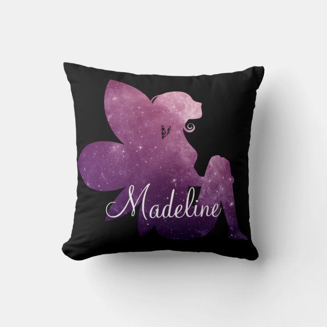 Personlig Lila Magic Fairy Kudde (Framsida)